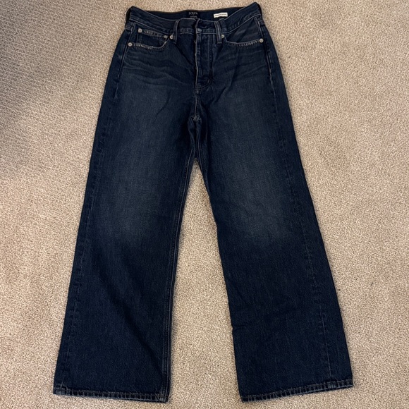 J.Crew Premium Edition Women’s SZ 25 Vintage Wide Leg, Medium Blue Jeans - Picture 4 of 10